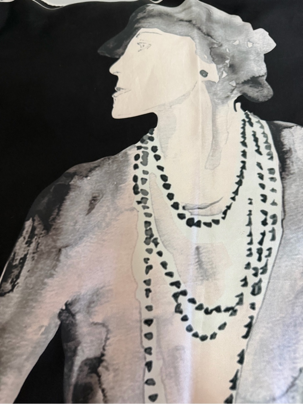 Chanel Mademoiselle Coco print Portrait Silk Scarf. - Picture 13 of 16